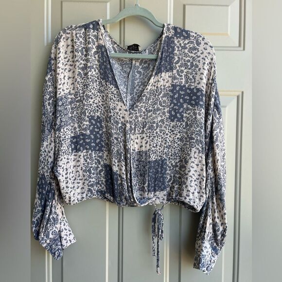 Dressforum Los Angeles Boho Patchwork Print Rayon Blouse L - Picture 5 of 11